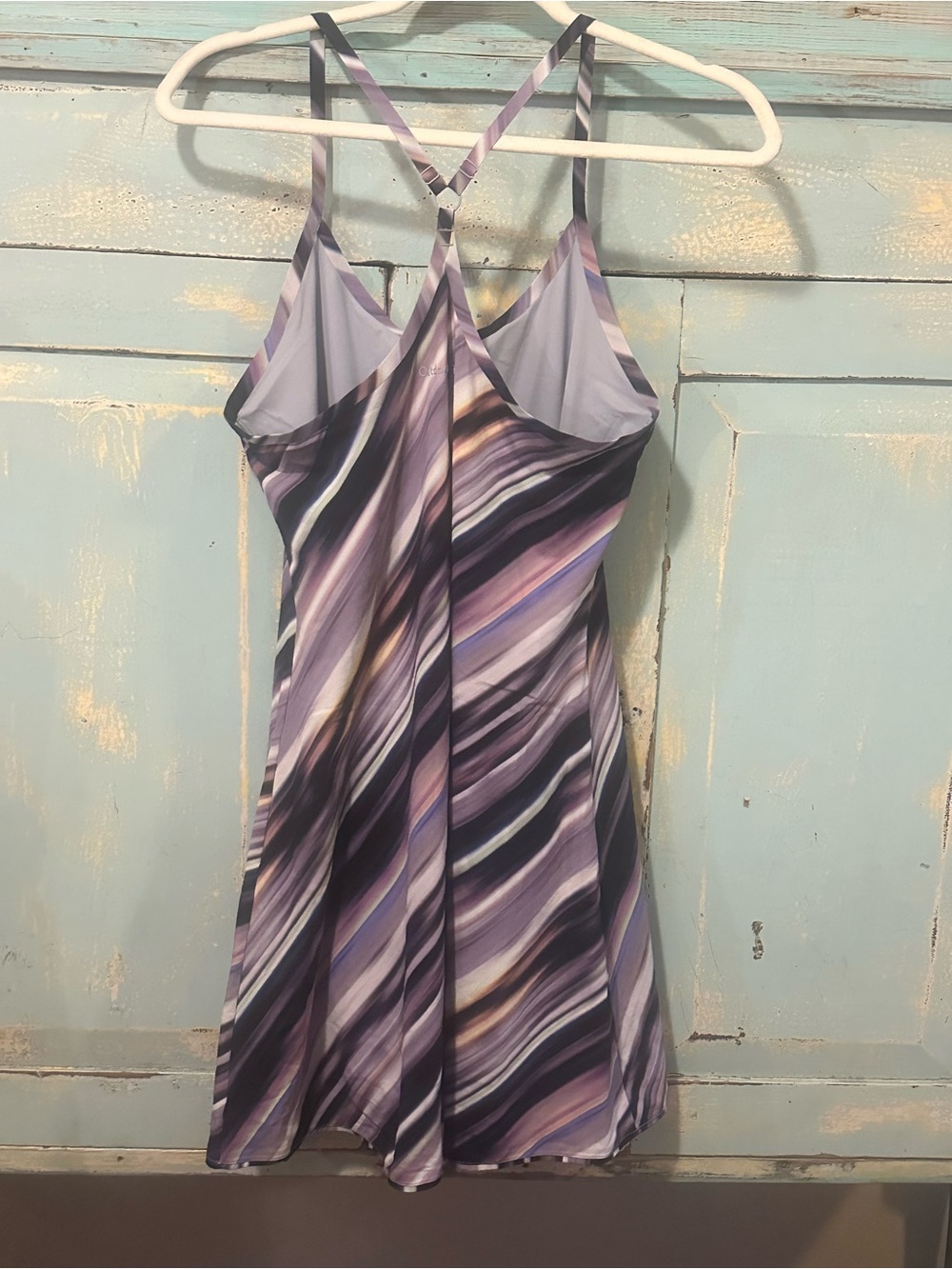 Outdoor Voices Purple Striped Classic Exercise Dress with Galaxy Print - Picture 4 of 5